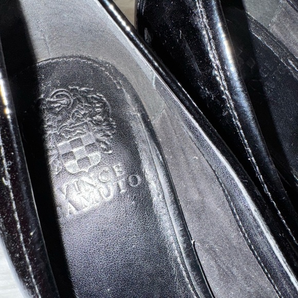 Vince Camuto Black Patent Leather Loafers Sleek Slip-Ons - Picture 7 of 9